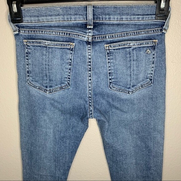 Rag & bone midland Y2K raw hem low rise distressed skinny jeans women’s size 25 - Picture 7 of 10